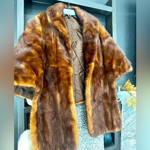 Vintage Brown Fur Wrap